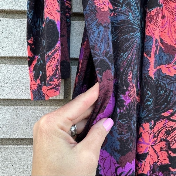 NWT Soma Soft Jersey Y-Neck Cold Shoulder Short Dress Mesmerize Merlot - Picture 9 of 11